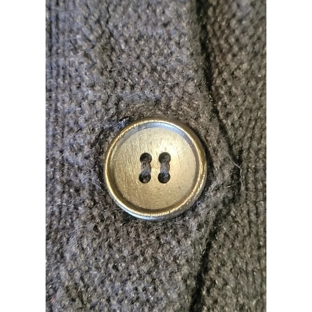 Orvis Women's Medium Cardigan  Button Up Sweater Flowers Daisy's‎ Navy Blue